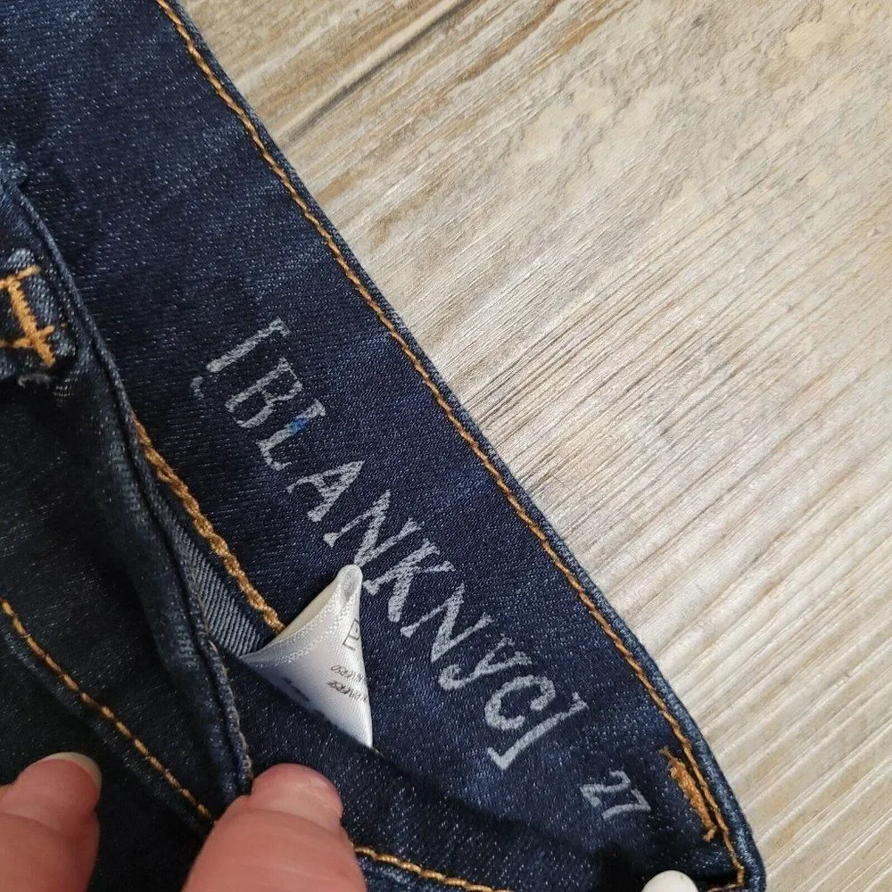 Blanknyc‎ Ankle Skinny Jeans Blue Dark Wash Womens Size 27 Stretch Denim Pockets